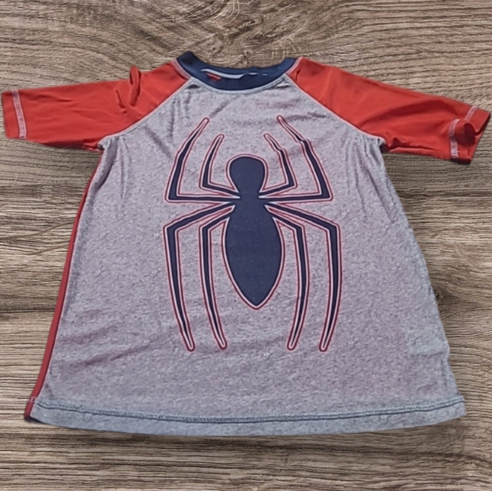 LITTLE BOY'S SPIDERMAN SWIM SHIRT